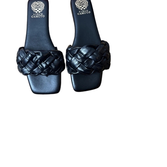 Black Antonni Leather Braided Sandals by Vince Camuto - Picture 3 of 9